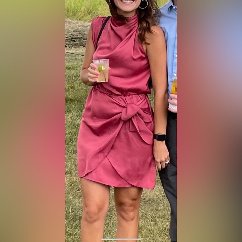 Mock neck cocktail dress